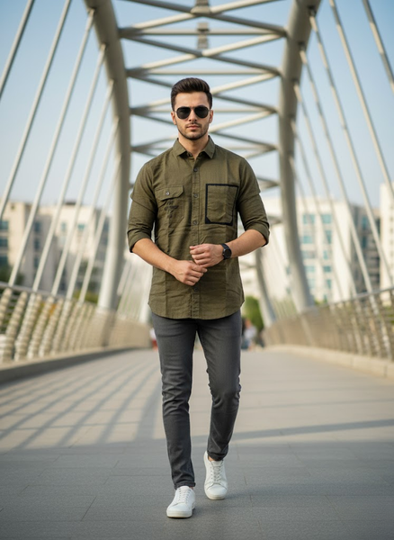 Men’s Brown Utility Shirt