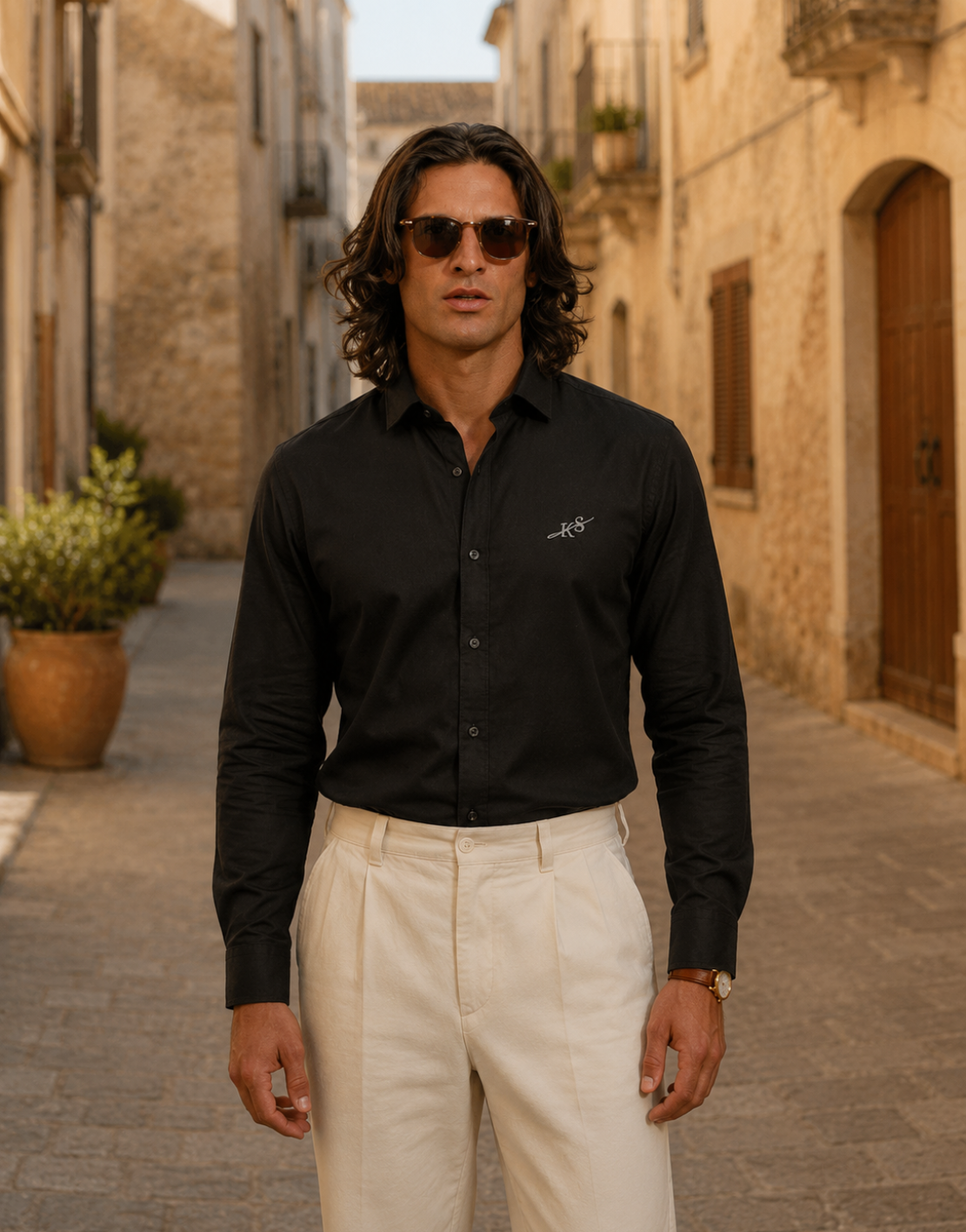 Men’s Classic Black Cotton Shirt