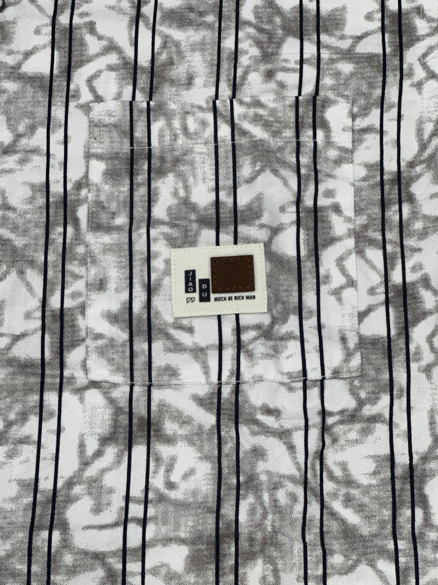 Men’s Grey Abstract Printed Short Sleeve Relaxed Shirt