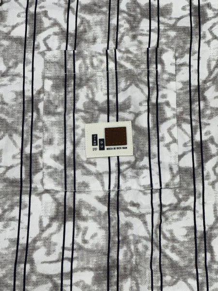 Men’s Grey Abstract Printed Short Sleeve Relaxed Shirt