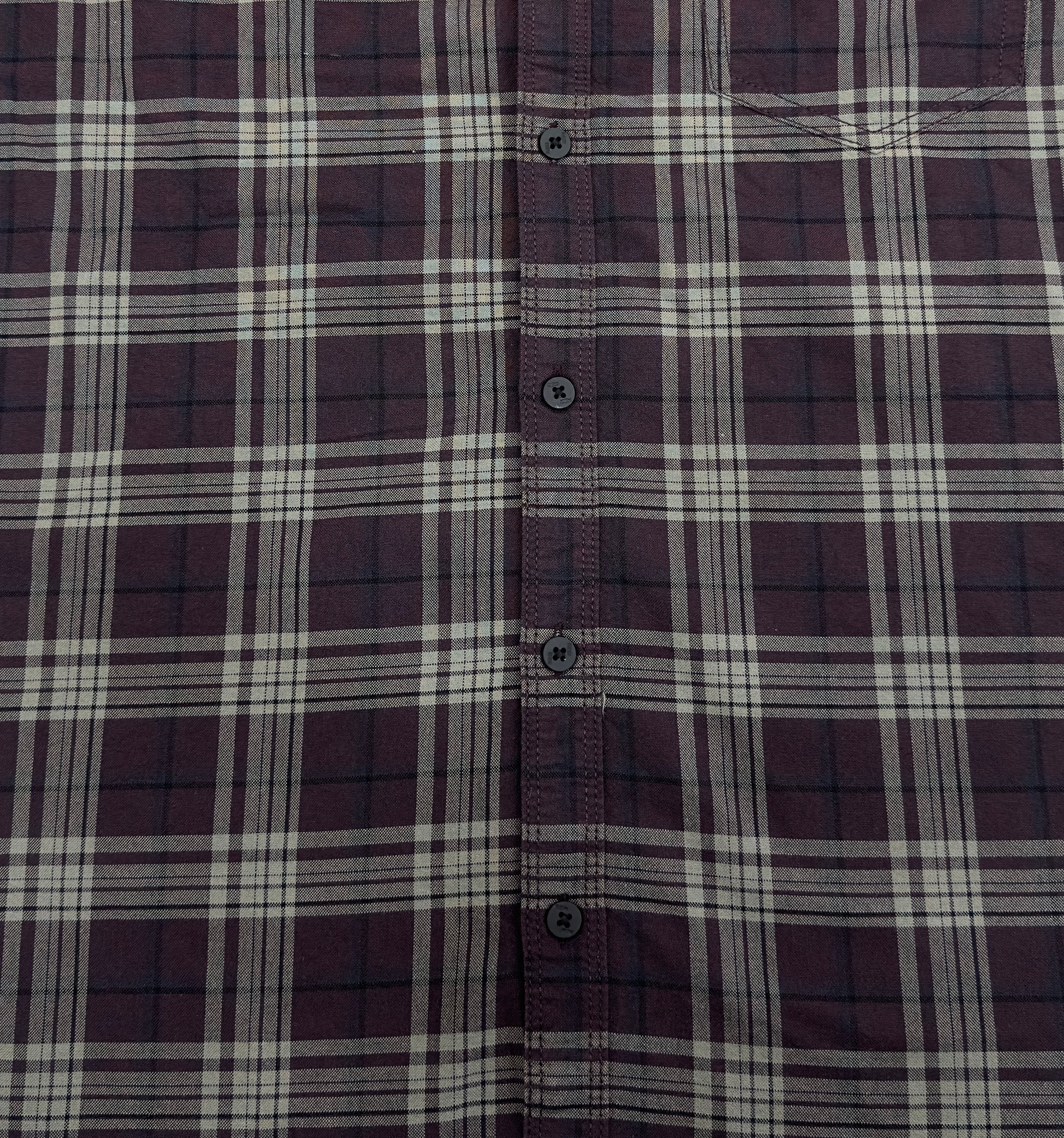 Men’s Maroon Checked Casual Shirt with Full Sleeves & Button-Down Styling – Refined Everyday Wear