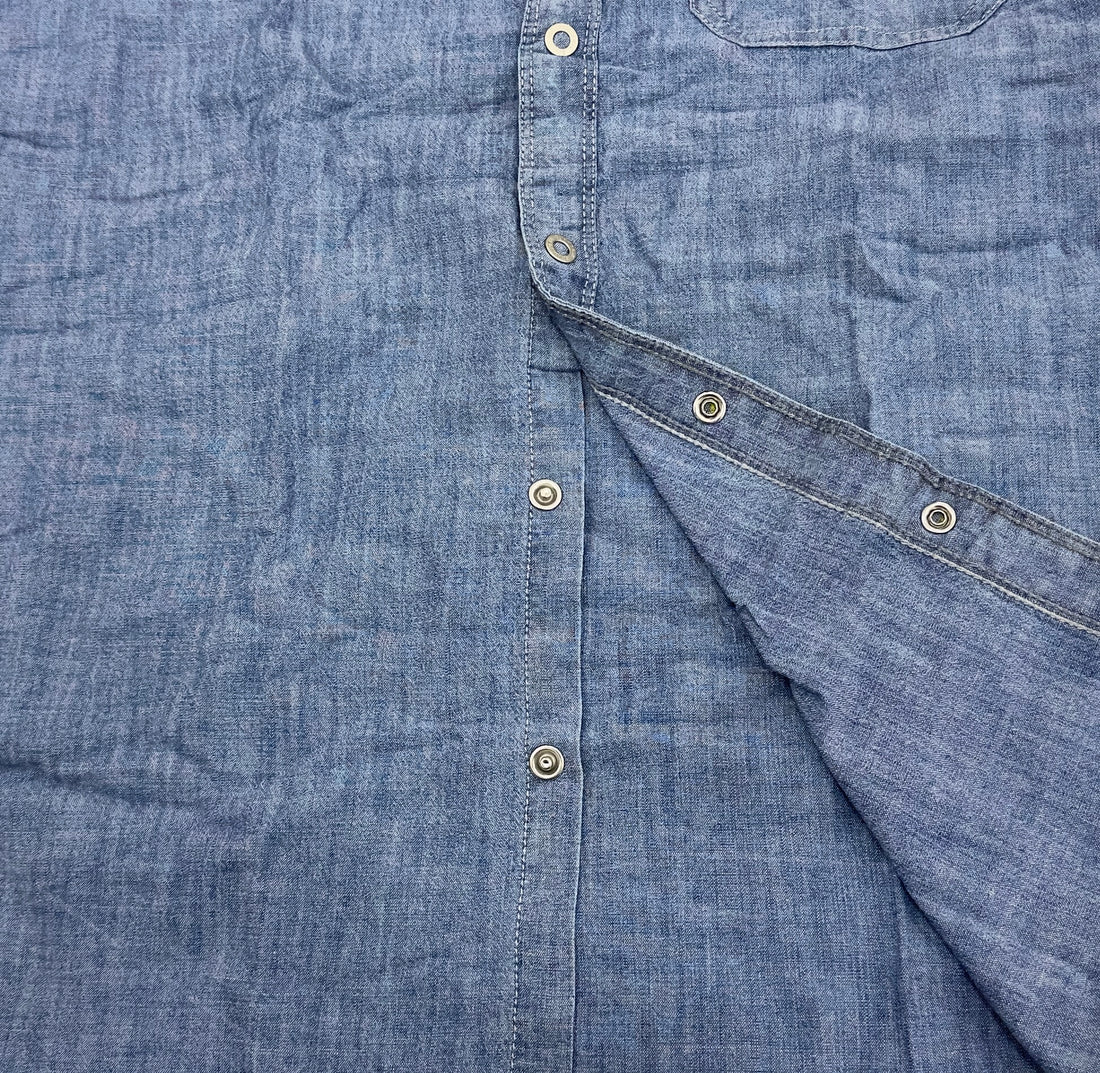 Men’s Classic Blue Solid Denim Shirt  | Premium Casual Essential