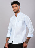 Men’s Sky Blue Pinstripe Casual Shirt