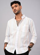 Men’s White Stripe Casual Shirt