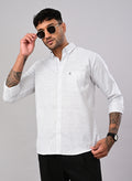 Men’s White & Grey Striped Casual Shirt