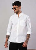 Men’s White Textured Cotton Shirt
