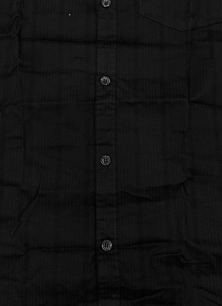 Men’s Black Cotton striped Slim Fit  shirt