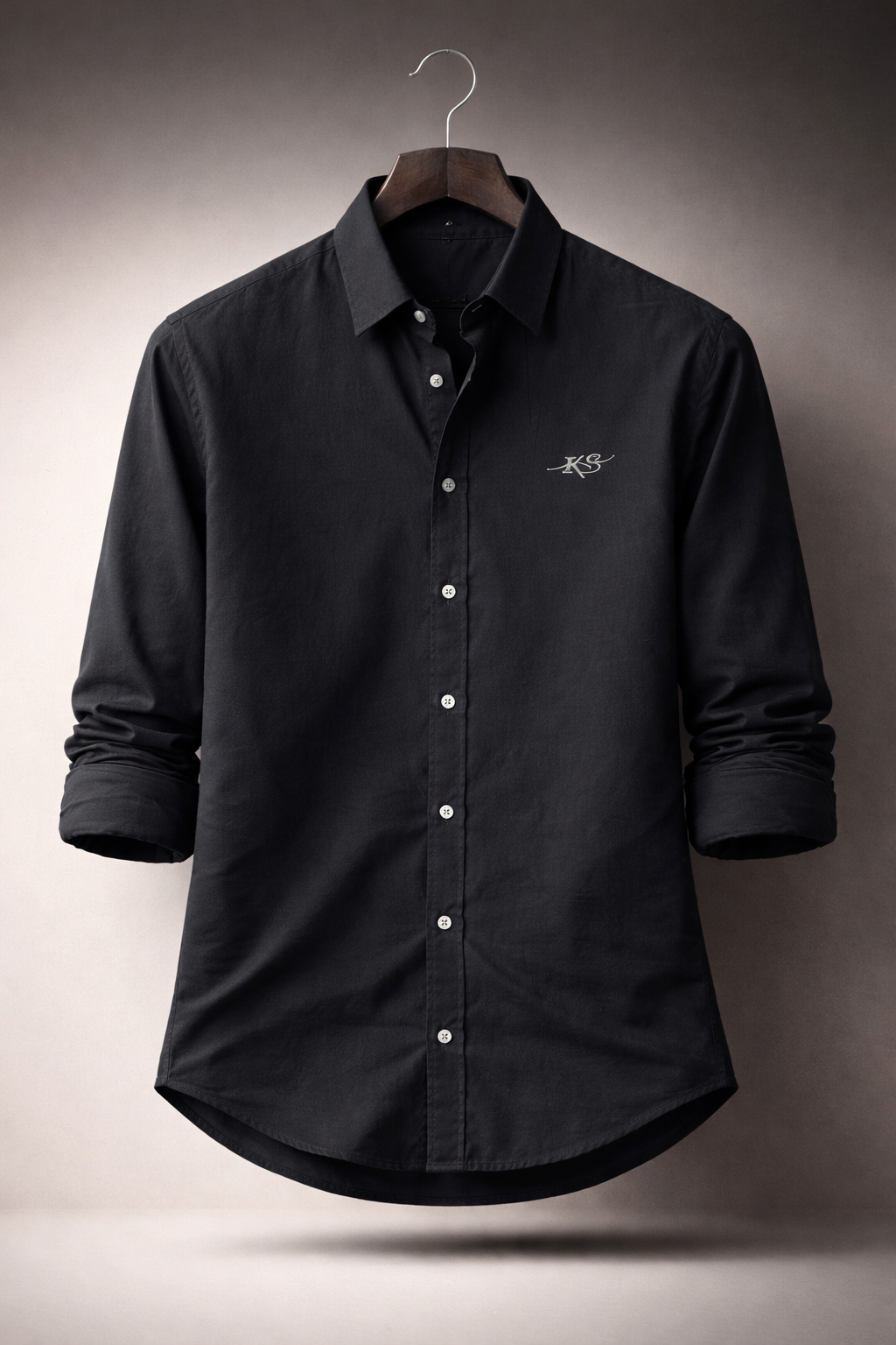 Men’s Premium Black Cotton Smart Casual Shirt