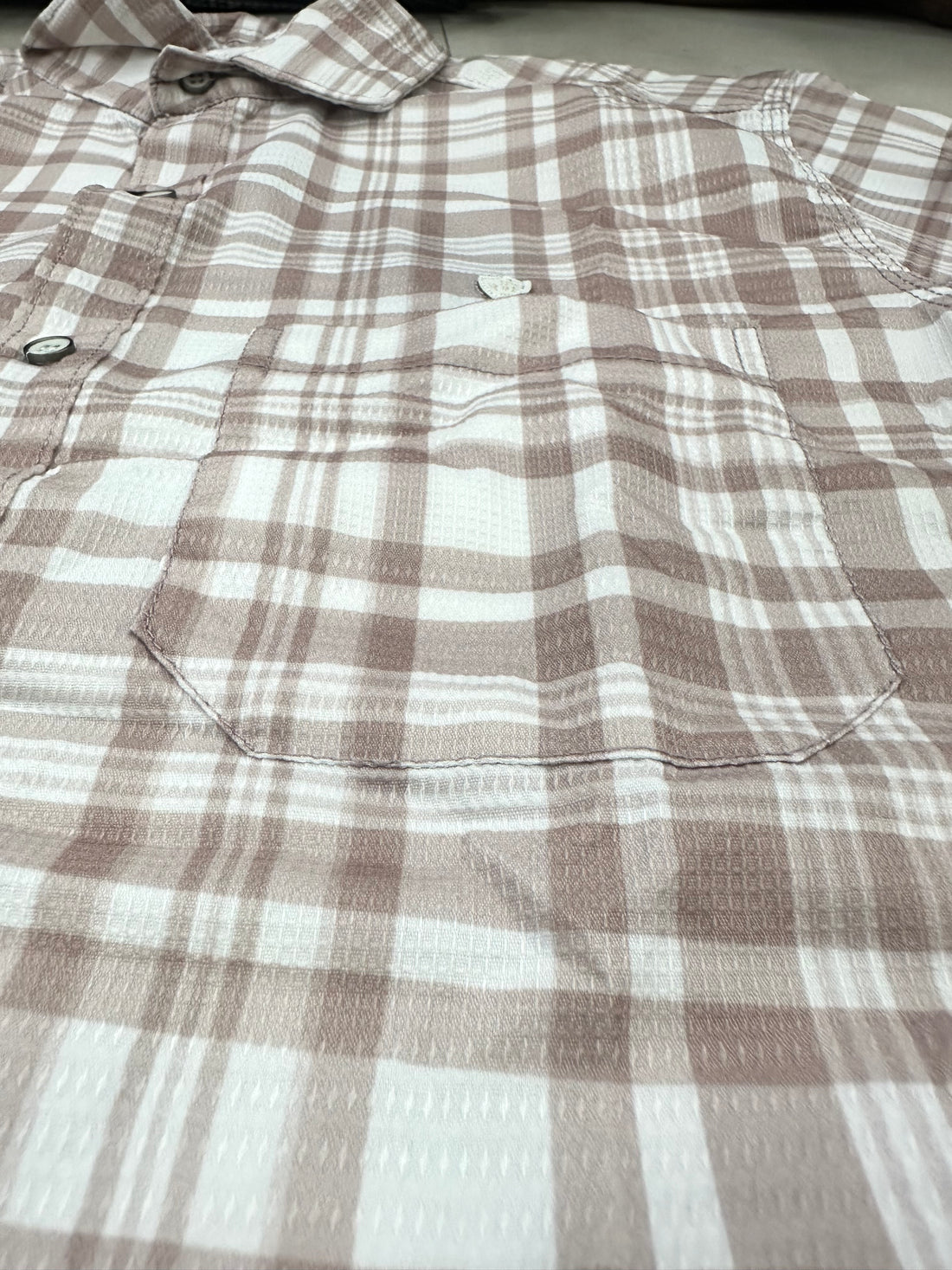 Men’s Light Brown Lycra Check Shirt – Street Casual Edition