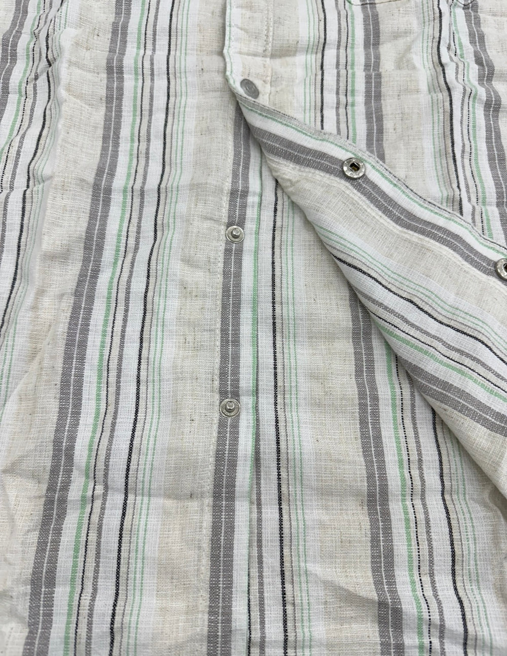 Men’s Cream Natural Cotton Vertical Stripe Shirt with Clean Tailoring | Premium Modern Essential