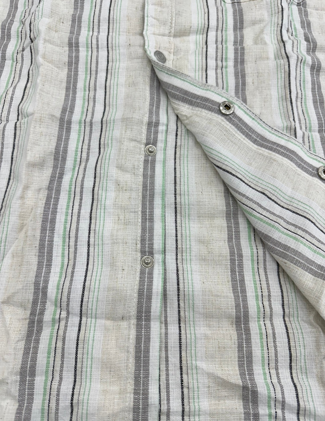 Men’s Cream Natural Cotton Vertical Stripe Shirt with Clean Tailoring | Premium Modern Essential