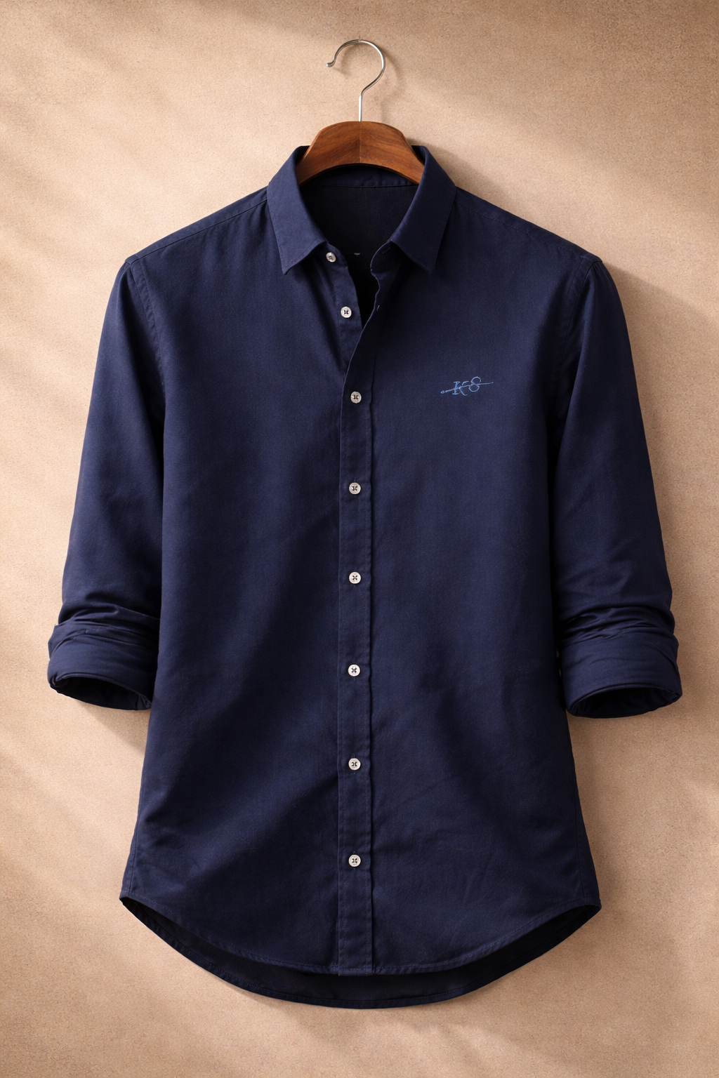 Men’s Navy Blue Smart Casual Wear Cotton Shirt