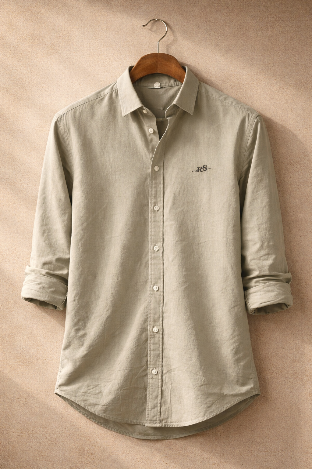 Men’s Beige Cotton Shirt Smart Casual Wear