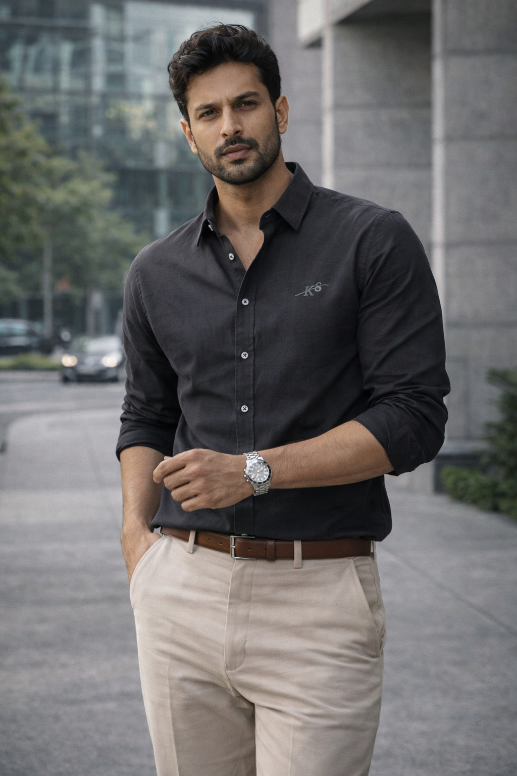 Men’s Dark Grey Premium Cotton Shirt