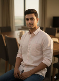 Men’s Pastel Pink Cotton Linen Shirt