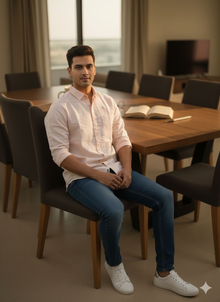 Men’s Pastel Pink Cotton Linen Shirt